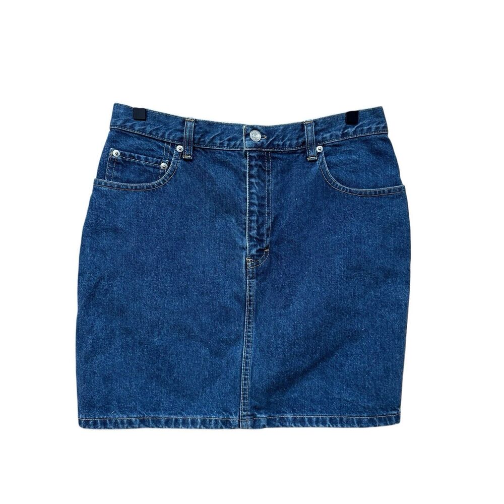 vintage Polo Ralph Lauren Skirt Womans 10 Jean Mini Blue Denim Union Made - Picture 2 of 10
